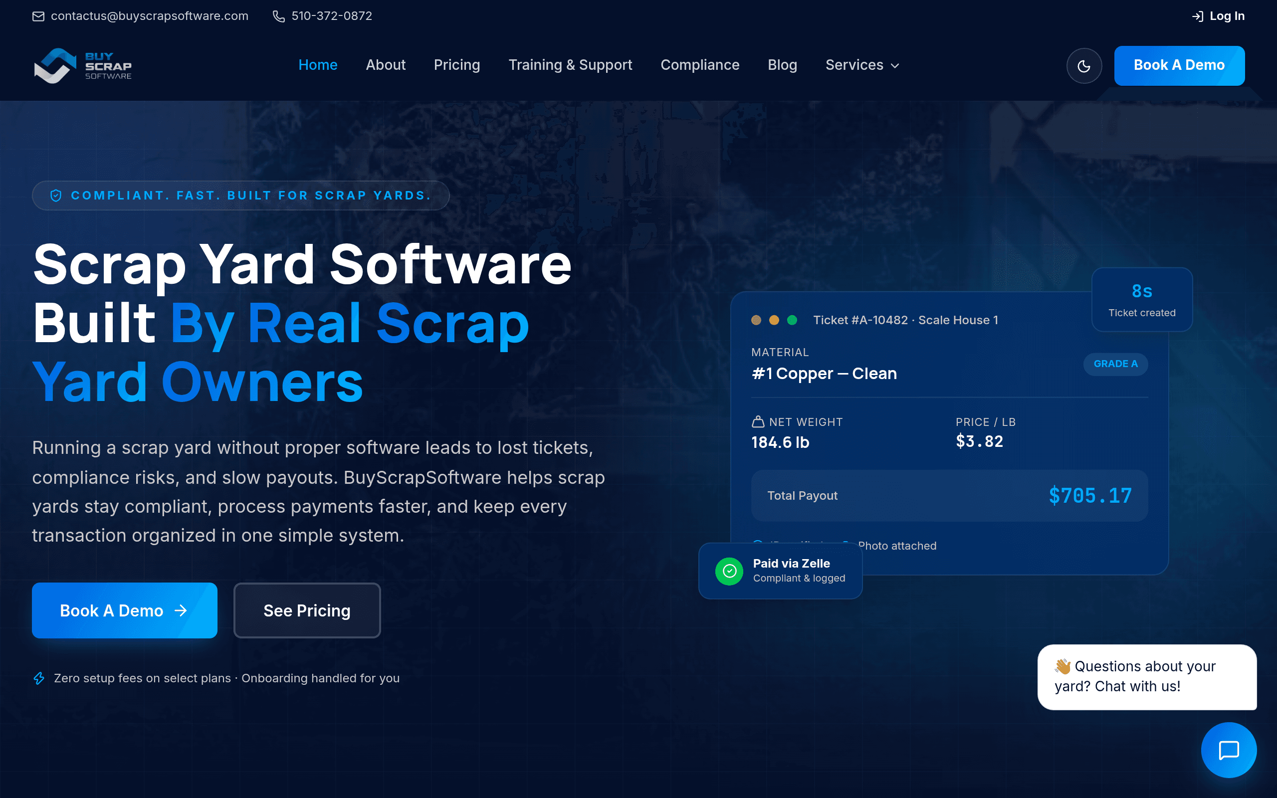Buyscrap Software, live site screenshot